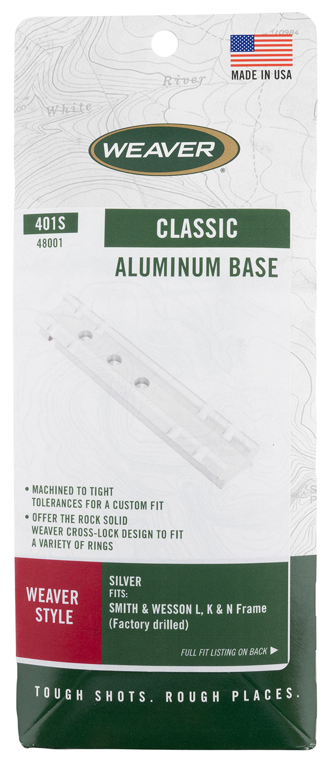 Weaver Mounts 48001 Silver Top Mount Base 401S Smith & Wesson L/K/N Frame