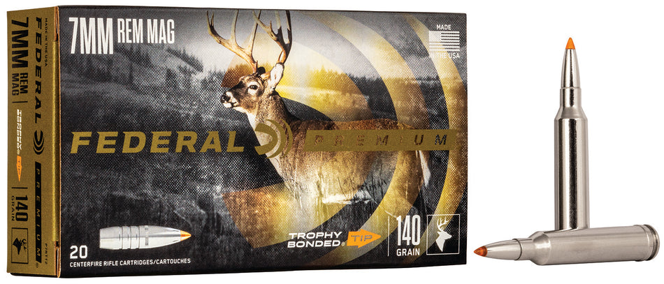 Federal 7mm Remington Mag P7RTT2 Premium Trophy Bonded Tip 140 Grain