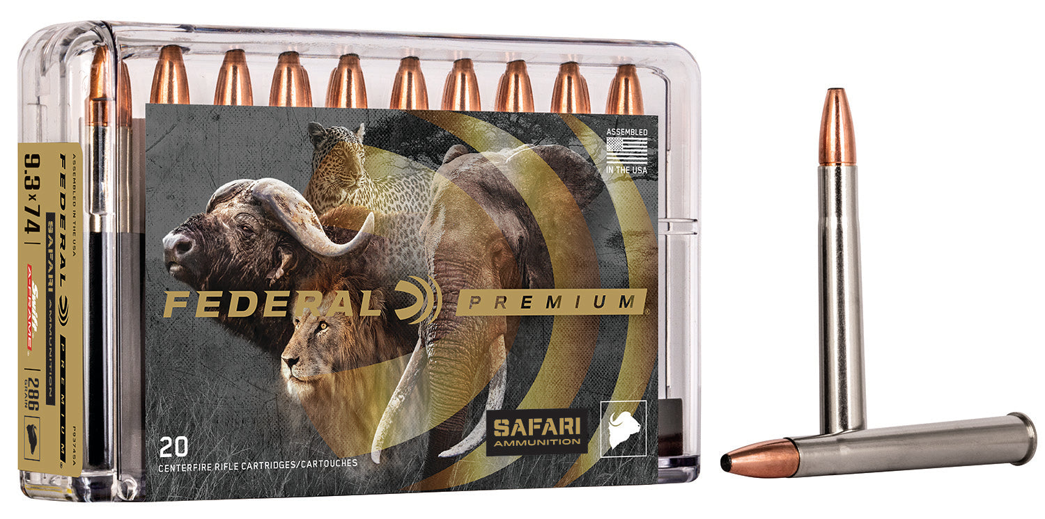 Federal 9.3x72mmR P9374SA Premium Safari Cape-Shok Swift A Frame 286 Grain