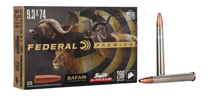 Federal 9.3x72mmR P9374SA Premium Safari Cape-Shok Swift A Frame 286 Grain