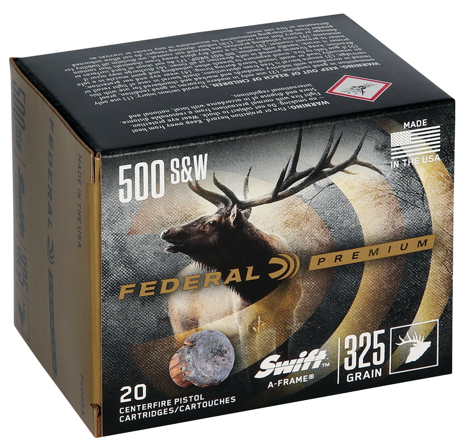 Federal .500 S&W Mag P500SA Premium Swift A Frame 325 Grain