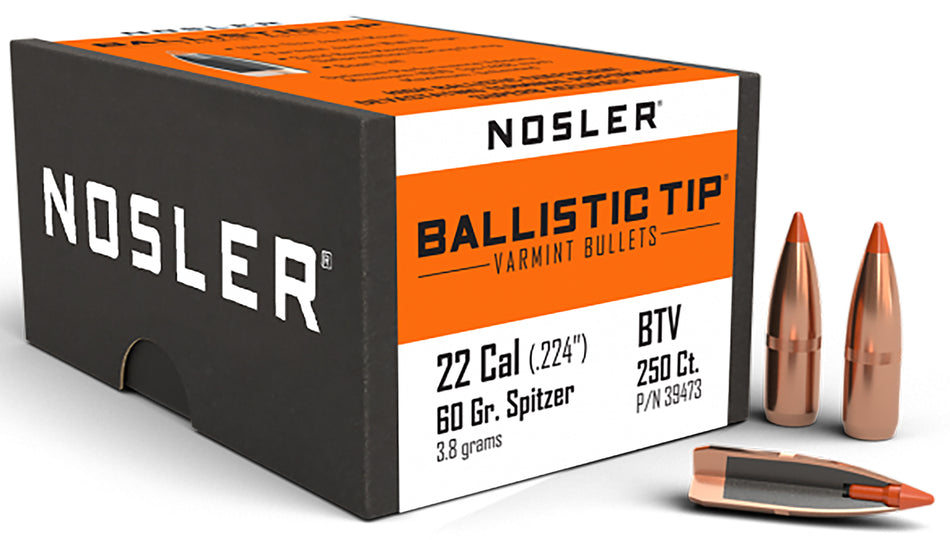 Nosler Ballistic Tip .22 Caliber 60 Grain Varmint Bulk Pack Bullets 250/Box