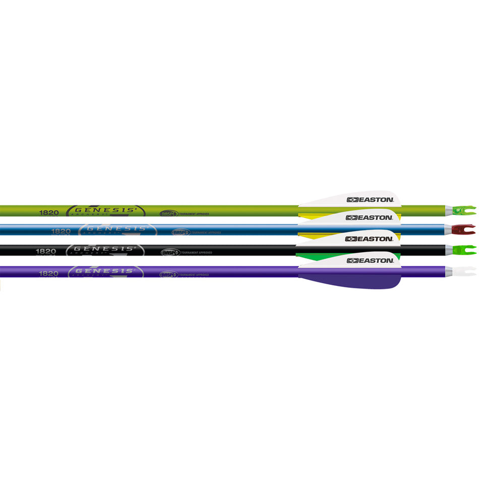 Easton Genesis 1820 Target Arrows Assorted Colors 72 pk. 3 in. Vanes