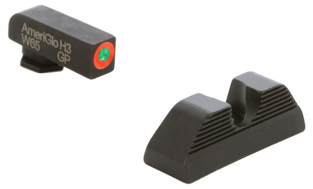 AmeriGlo GL351 Glock Protector Night Sight Set - Green Tritium Front w/ Orange Outline