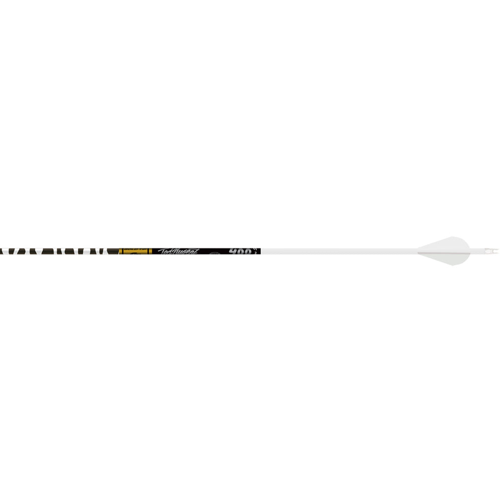Gold Tip Ted Nugent White Zebra Stripe 400 Spine Arrows Raptor Vanes 6 pk.