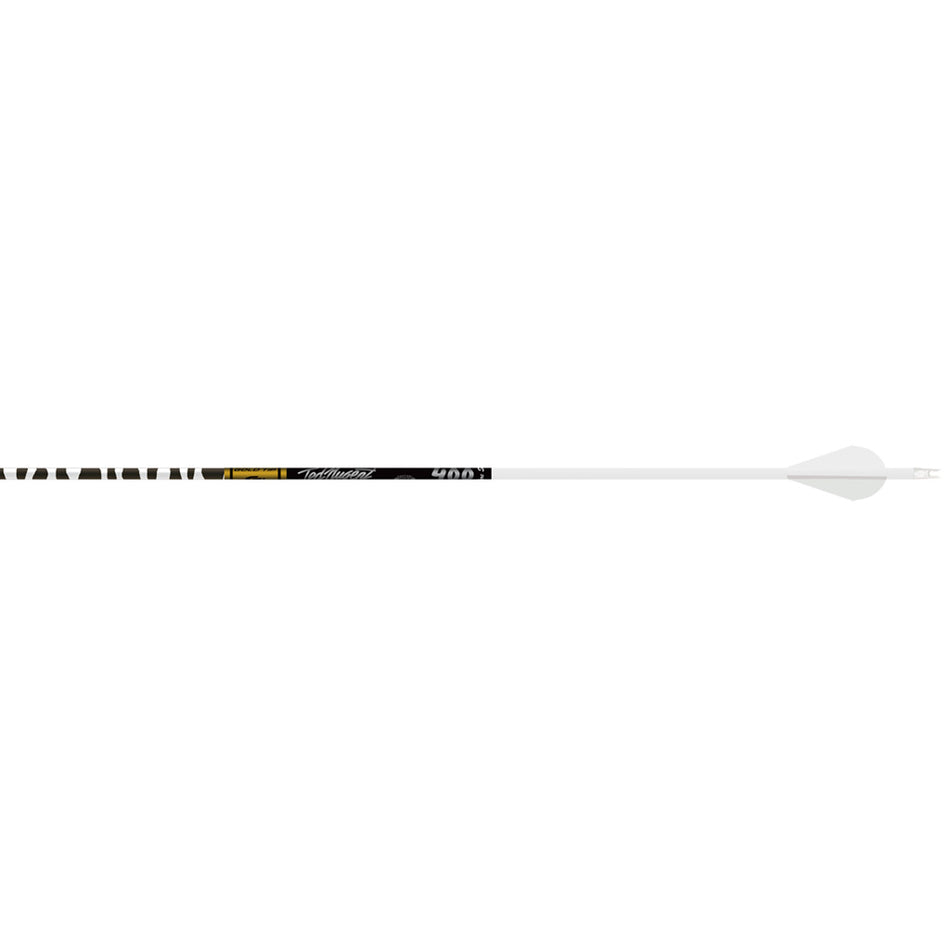 Gold Tip Ted Nugent White Zebra Stripe 400 Spine Arrows Raptor Vanes 6 pk.