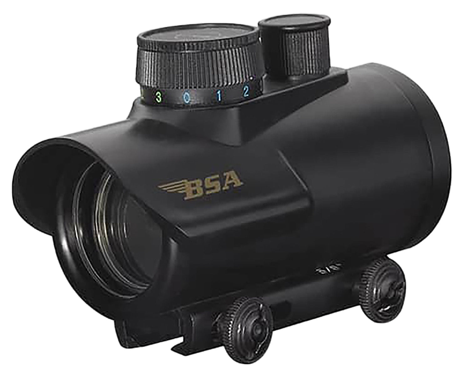BSA Huntsman 30mm RGB Dot Sight 1x 5 MOA Black Rail Mount 11-Position Rheostat