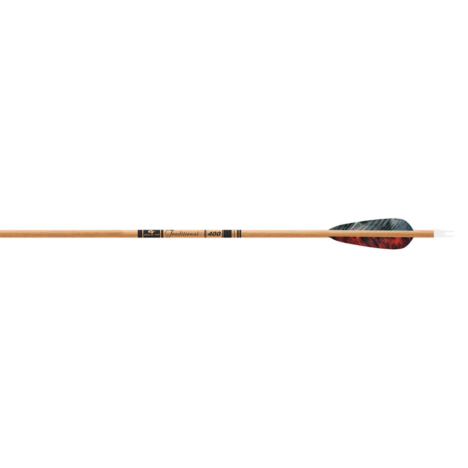 Gold Tip Traditional Arrows 600 Spine Wood Grain Finish 4 in. Feathers 6 pk.
