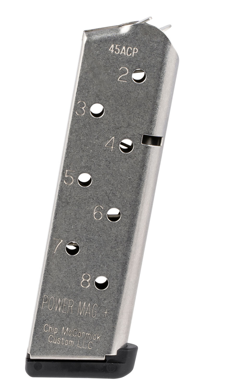 CMC Products Power Mag Plus 8-Round .45 ACP 1911 Government Stainless Steel Magazine with Black Base Pad