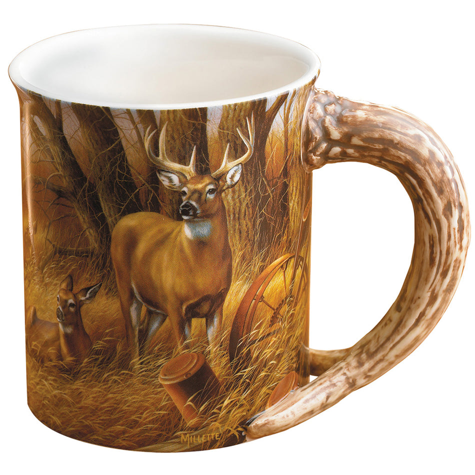 Wild Wings Whitetail Rustic Retreat Sculpted Coffee Mug