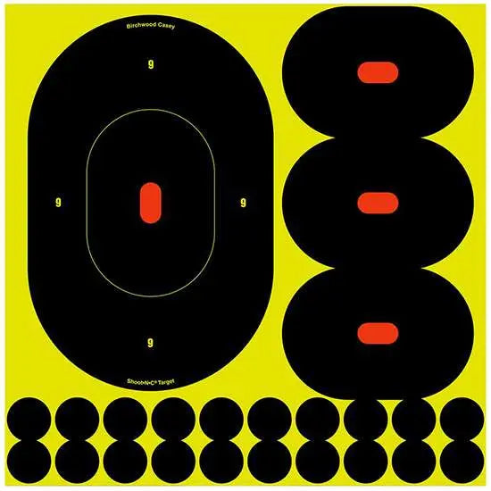 B/C Shoot-N-C Silhouette Target Pack 4-Inch and 9-Inch 5 Per Pack