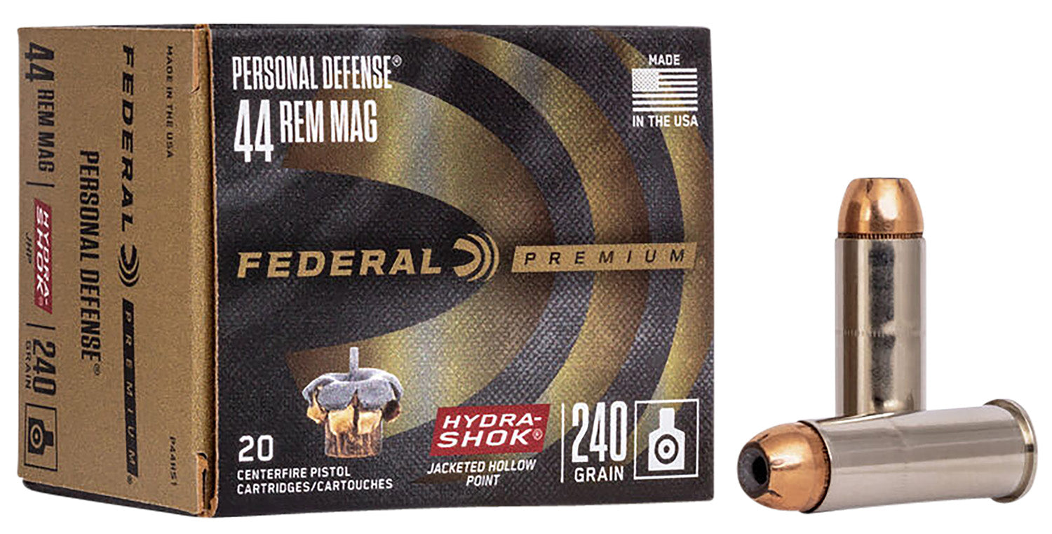 Federal .44 Magnum P44HS1 Premium Personal Defense Hydra-Shok Jacketed Hollow Point 240 Grain