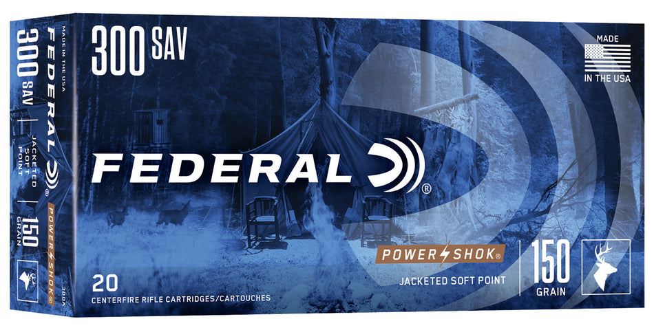 Federal .300 Savage 300A PowerShok Jacketed Soft Point JSP 150 Grain