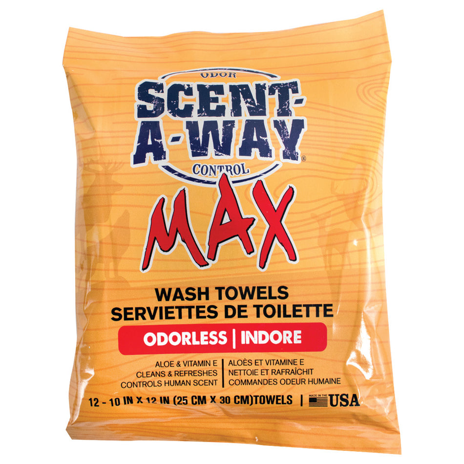 Scent-A-Way Max Odor Eliminating Wash Towels 12 pk.