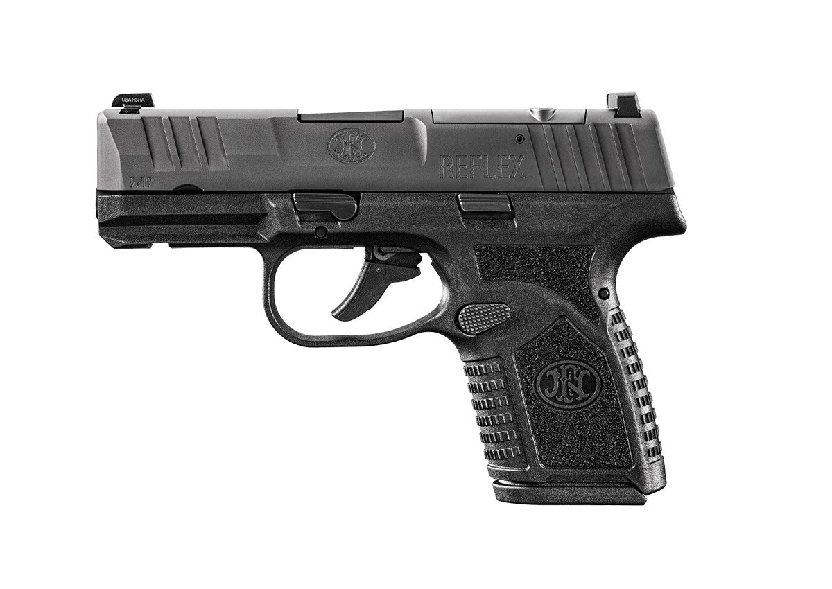 FN 66101414 Reflex MRD Micro-Compact Frame 9mm Luger 10+1, 3.30" Black Target Crown Steel Barrel, Black PVD Optic Ready/Serrated Steel Slide & Polymer Frame w/Picatinny Rail, Ambidextrous