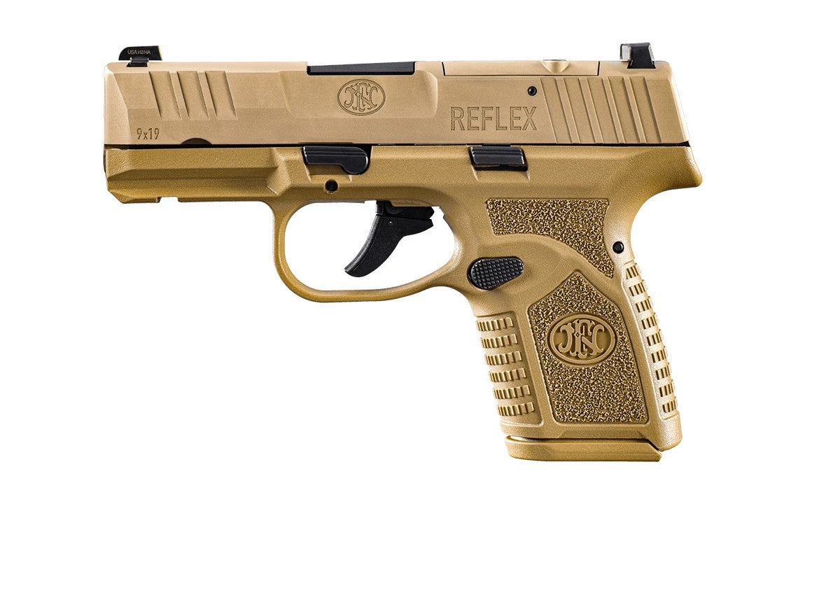FN Reflex MRD 9mm Pistol, No Manual Safety, 2x10-Round Mags, Flat Dark Earth