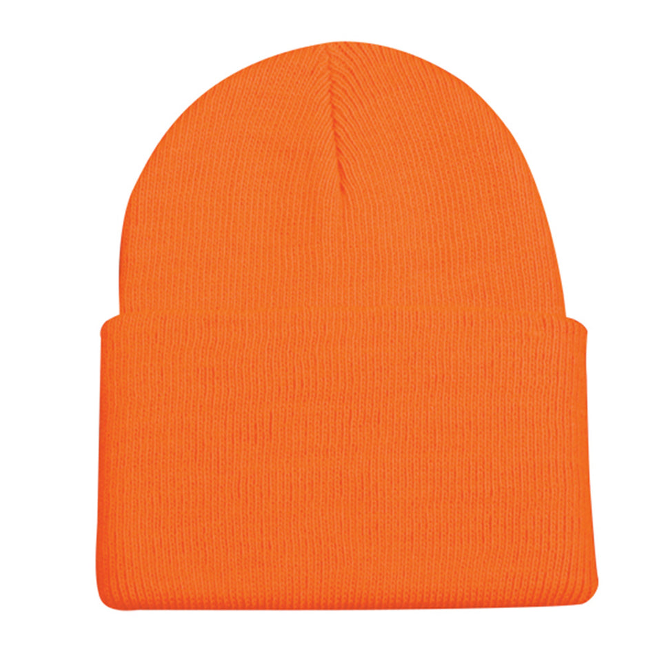 Outdoor Cap Knit Cuff Watch Cap Blaze Orange Polyester