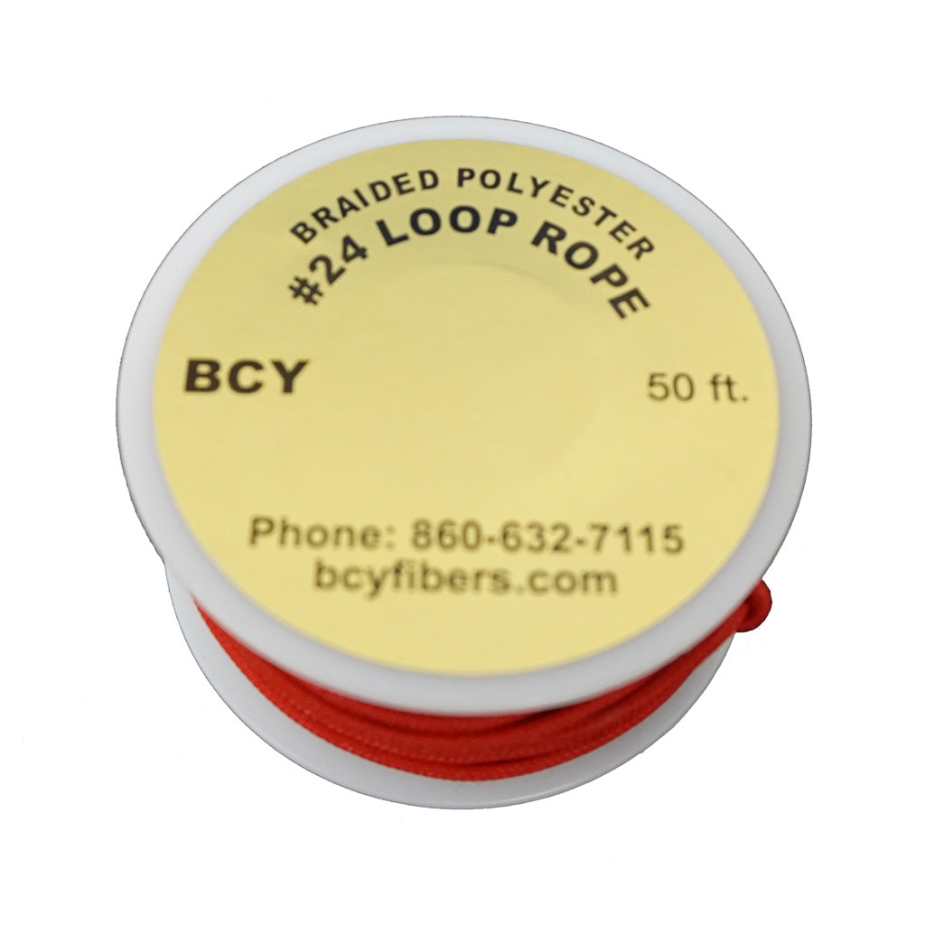 BCY 24 Braided Polyester D-Loop Material Red 50 ft.