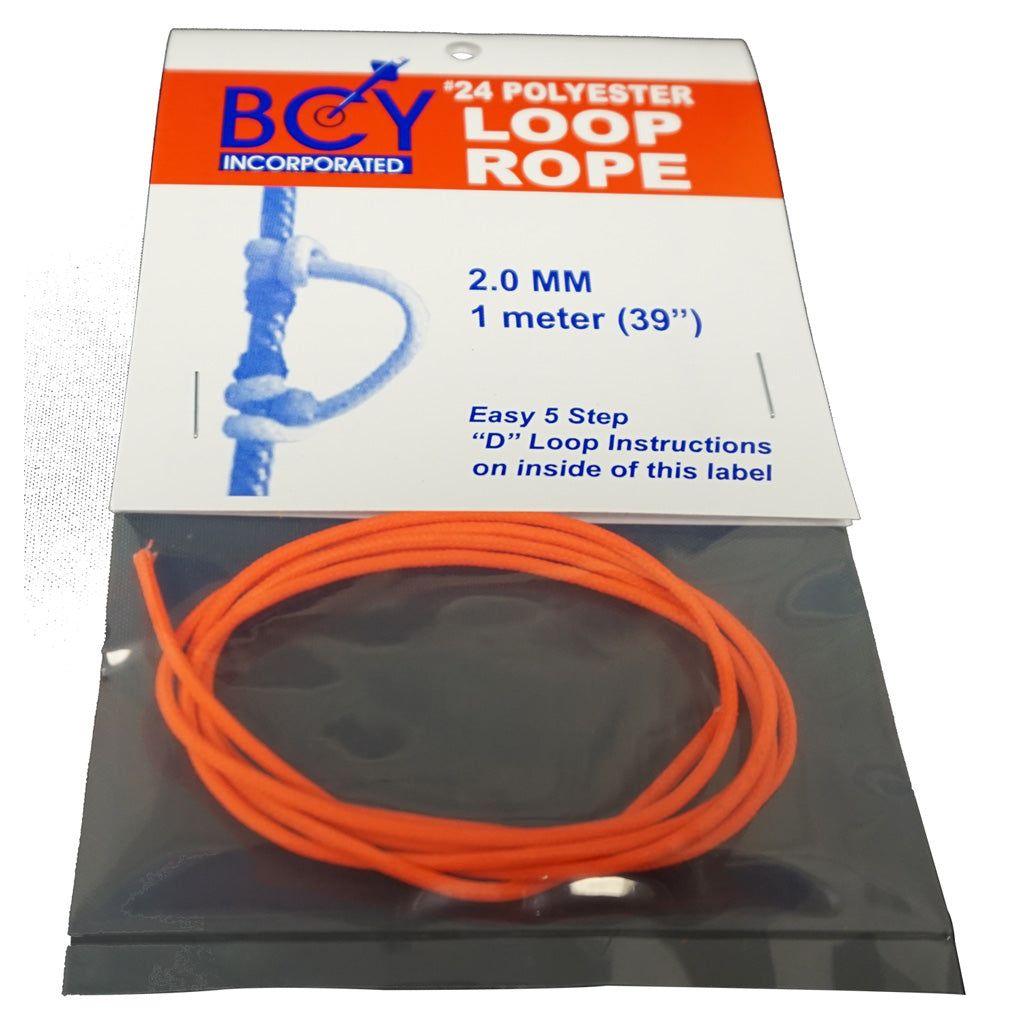 BCY 24 Braided Polyester D-Loop Material Neon Orange 1m