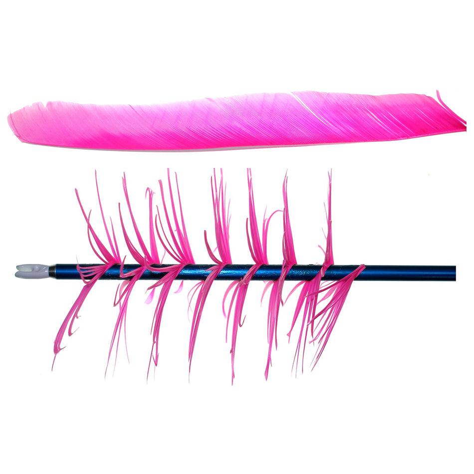 Trueflight Pink RW Spiral Wrap Flu-Flu Arrow Feathers 100 pk.