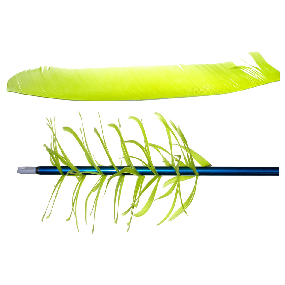 Trueflight Chartreuse RW Spiral Wrap Flu-Flu Arrow Feathers 100 pk.
