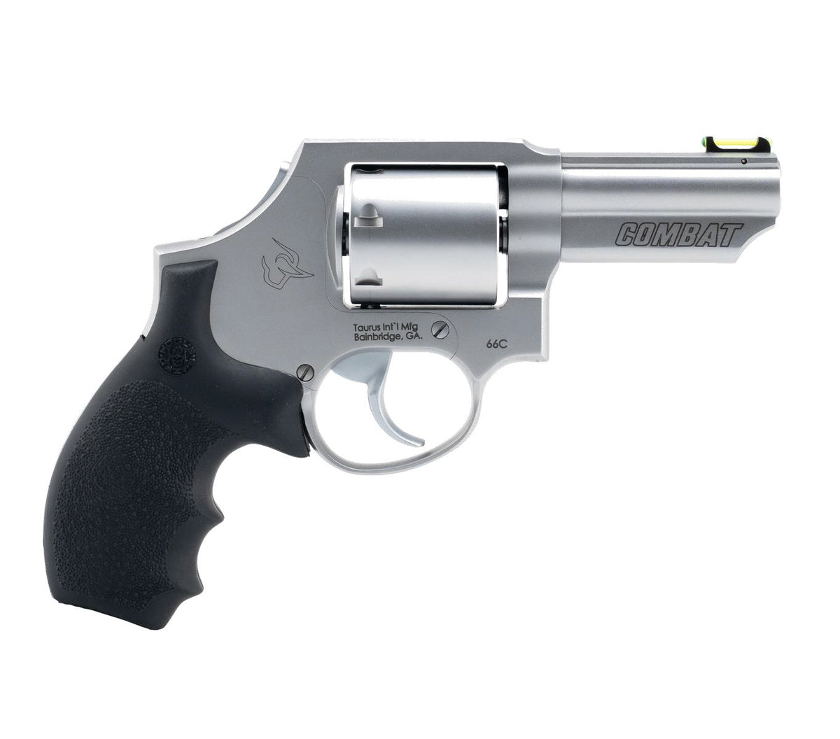 Taurus 2-66039C-HG 66C 357 Mag 7 Shot Stainless Steel Barrel, Frame & Cylinder, Black Hogue G10 Grip