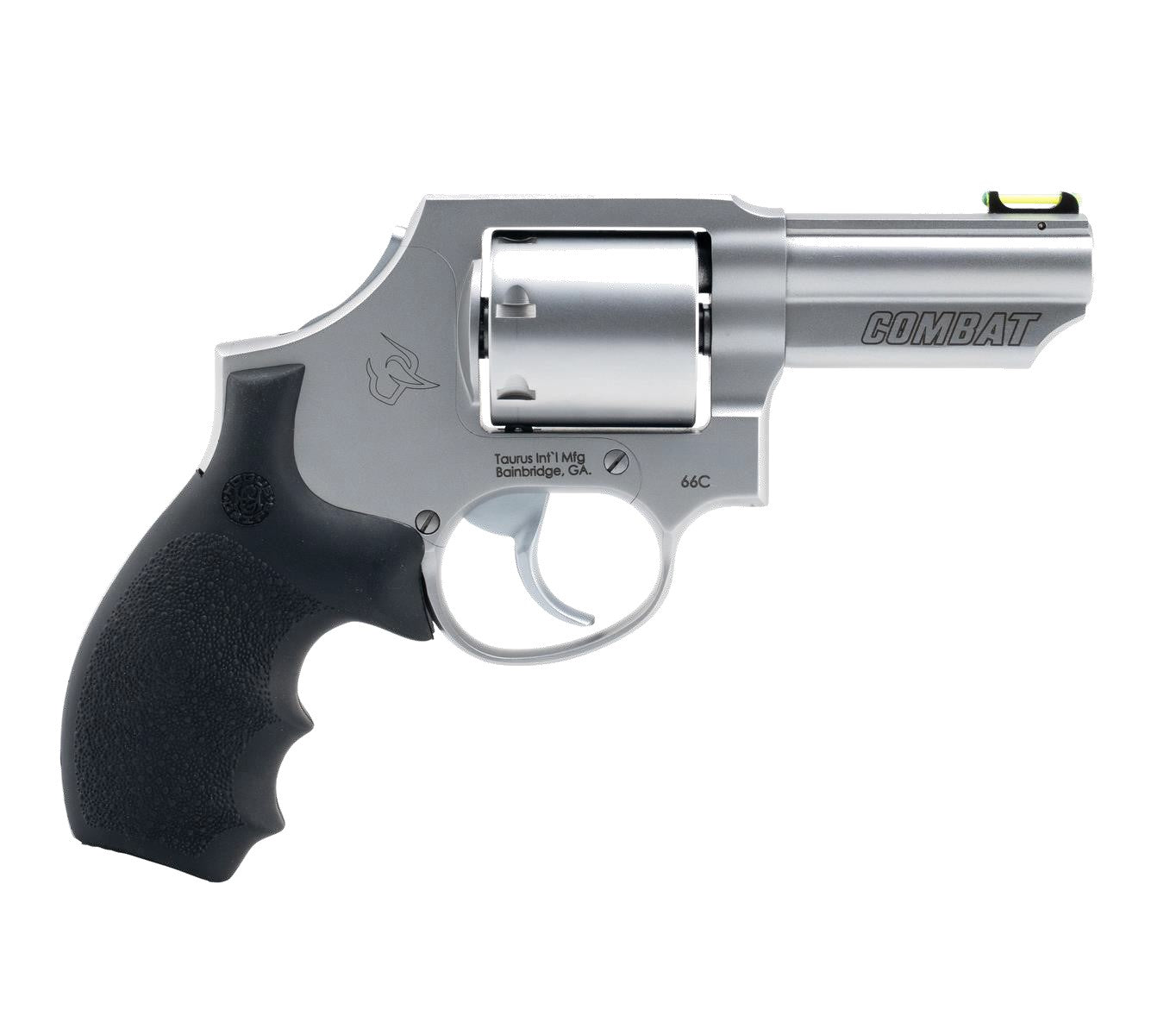 Taurus 2-66039C-HG 66C 357 Mag 7 Shot Stainless Steel Barrel, Frame & Cylinder, Black Hogue G10 Grip
