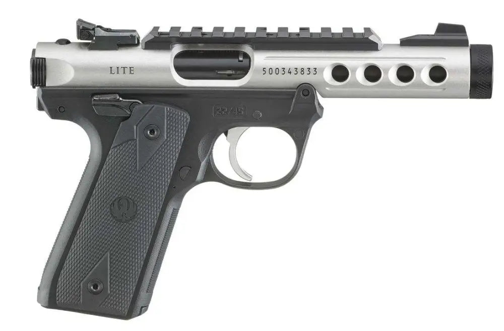 Ruger Mark IV 22/45 LTE .22 LR Pistol – 4.4" Clear Anodized, Black Grip, Adjustable Sights, 10-Round