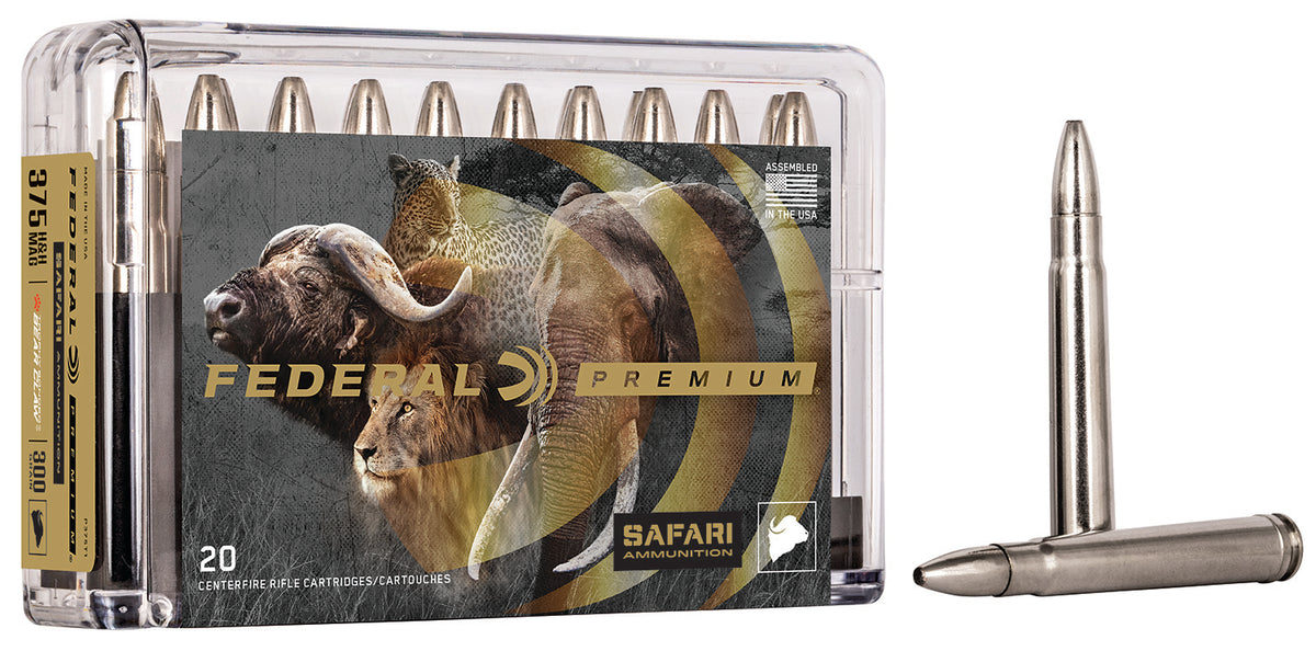 Federal .375 H&H Mag P375T1 Premium TrophyCape-Shok Safari Cape-Shok Trophy Bonded Bear Claw 300 Grain