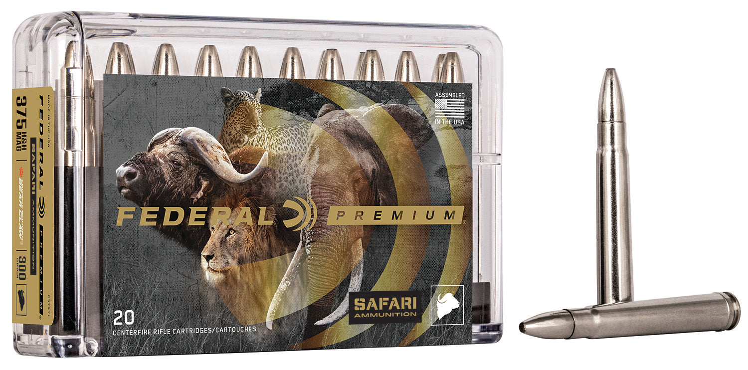 Federal .375 H&H Mag P375T1 Premium TrophyCape-Shok Safari Cape-Shok Trophy Bonded Bear Claw 300 Grain