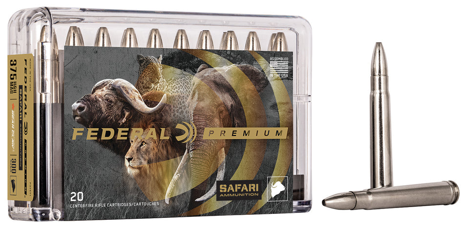 Federal .375 H&H Mag P375T1 Premium TrophyCape-Shok Safari Cape-Shok Trophy Bonded Bear Claw 300 Grain
