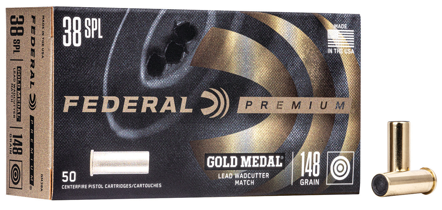 Federal .38 Special GM38A Premium Gold Medal Lead Wadcutter 148 Grain