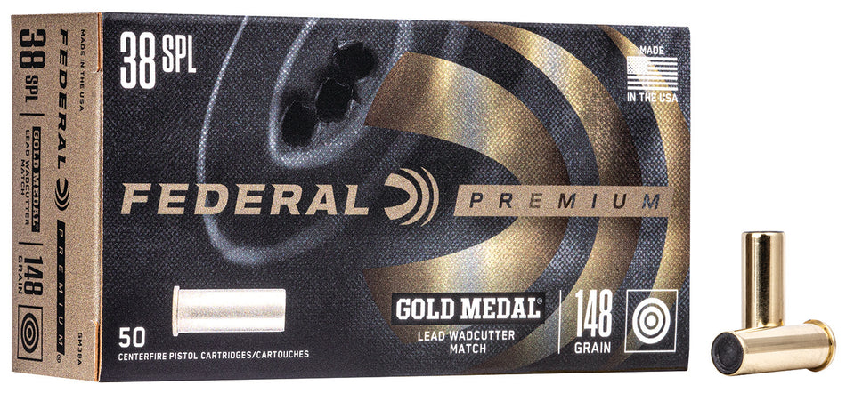 Federal .38 Special GM38A Premium Gold Medal Lead Wadcutter 148 Grain