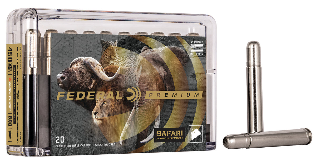Federal .458 Winchester Mag P458T2 Premium Safari Cape-Shok Trophy Bonded Bear Claw 500 Grain