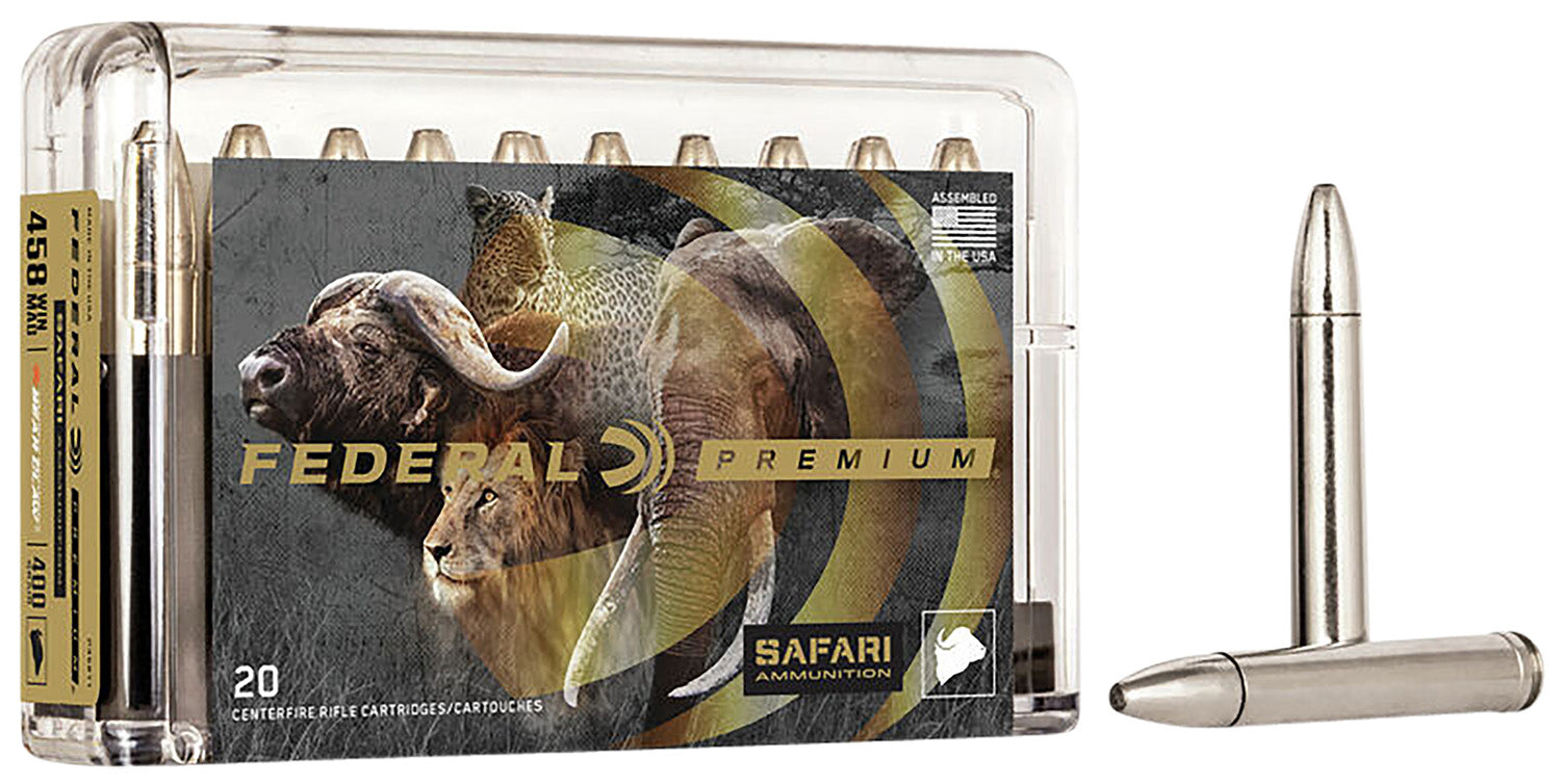 Federal .458 Winchester Mag P458T1 Premium Safari Cape-Shok Trophy Bonded Bear Claw 400 Grain