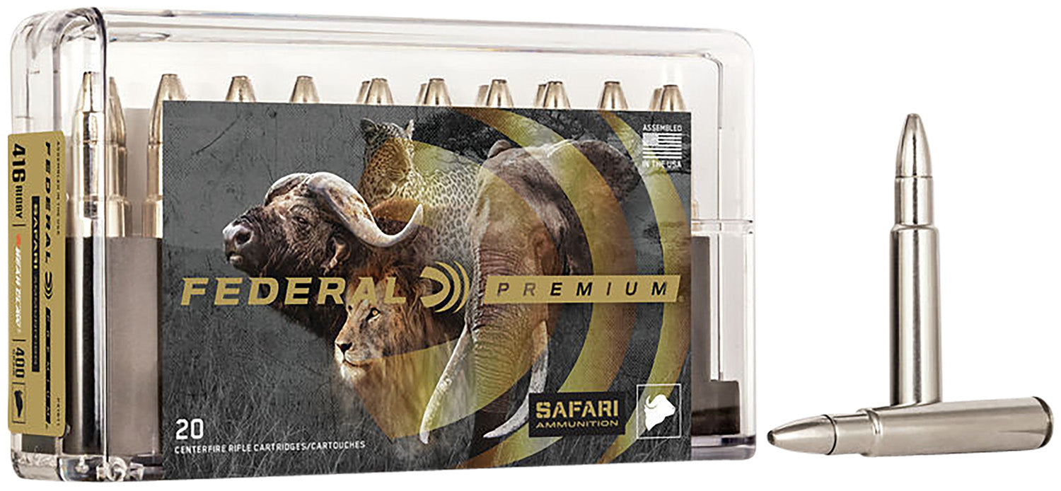 Federal .416 Rigby P416T1 Premium Safari Cape-Shok Trophy Bonded Bear Claw 400 Grain