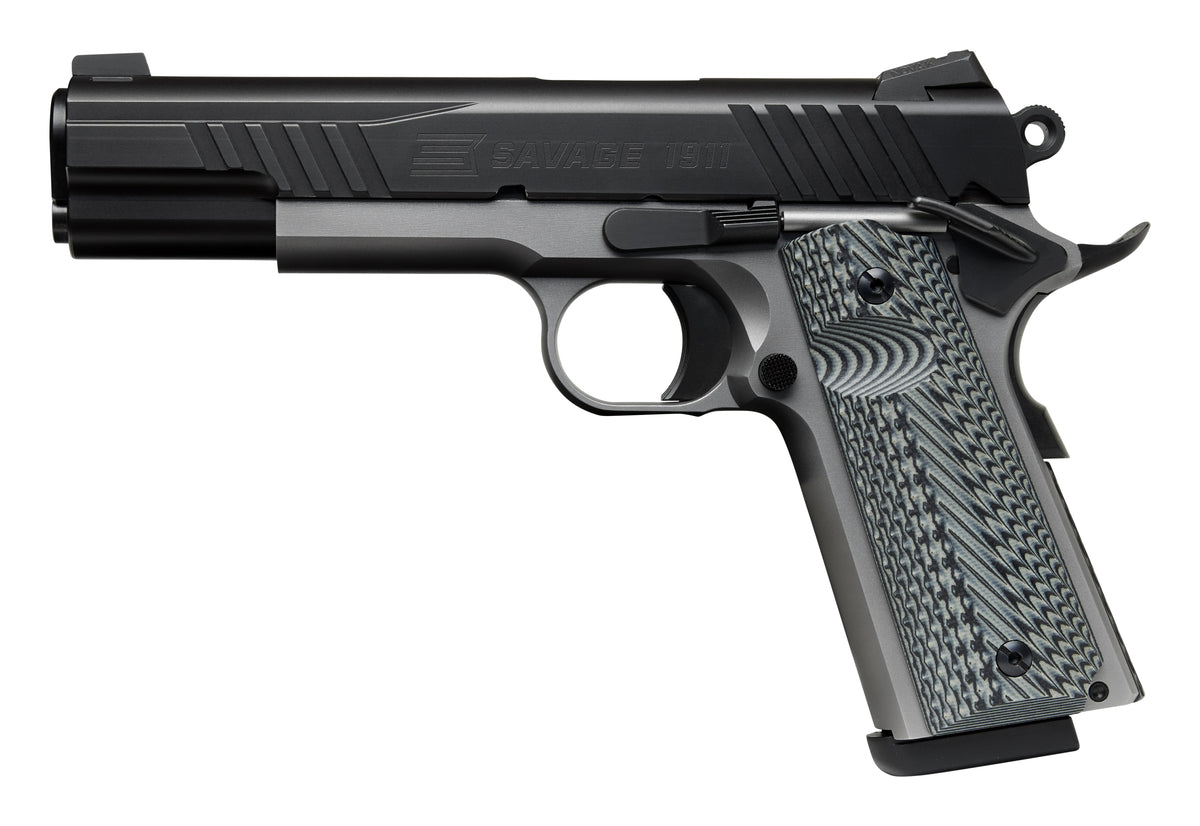 Savage Arms 1911 Government 9mm Luger 10+1 5" Black Nitride Pistol w/Black/Gray VZ Grip