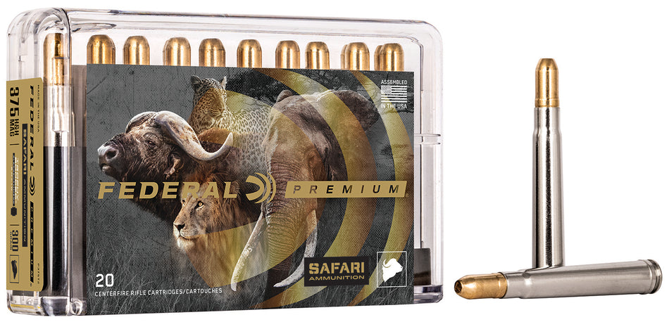 Federal .375 H&H Mag P375T2 Premium Safari Cape-Shok Trophy Bonded Sledgehammer Solid 300 Grain