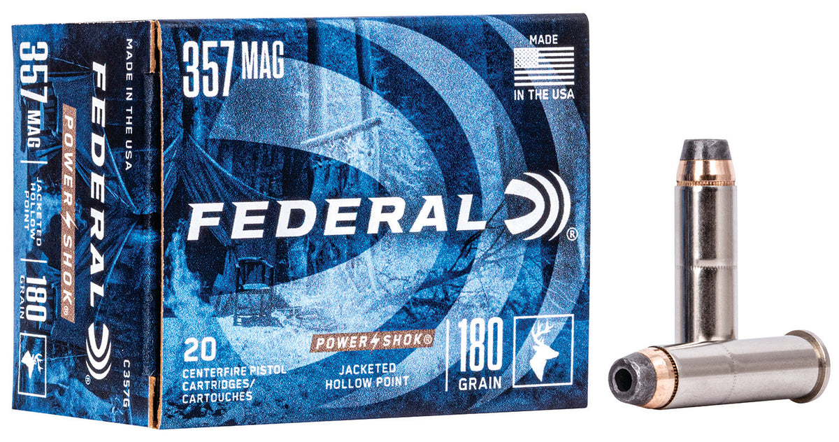 Federal .357 Magnum C357G Power-Shok Jacketed Hollow Point JHP 180 Grain