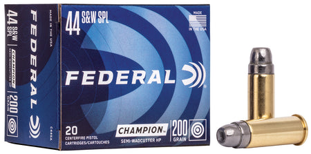 Federal .44 S&W Special C44SA Champion Training Semi Wadcutter Hollow Point 200 Grain