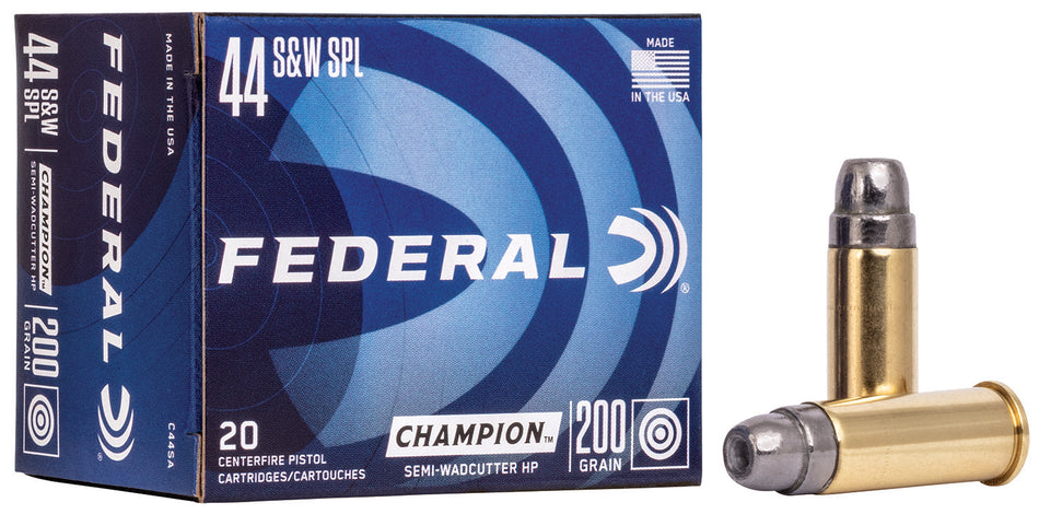 Federal .44 S&W Special C44SA Champion Training Semi Wadcutter Hollow Point 200 Grain