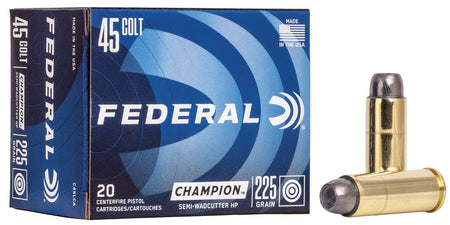 Federal .45 Long Colt C45LCA Champion Training Semi Wadcutter Hollow Point 225 Grain