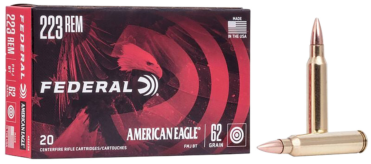 American Eagle .223 Remington AE223N 029465093488 Full Metal Jacket Boat Tail FMJBT 62 Grain