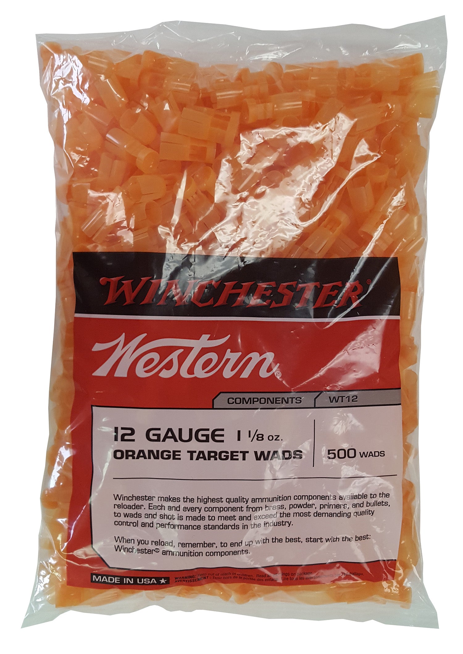 Winchester WT12 12 Gauge Double A Orange Shotgun Wads 5000/Case