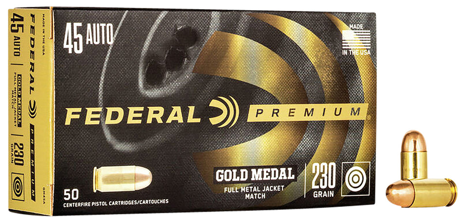 Federal .45 ACP/Auto GM45A Premium Gold Medal Full Metal Jacket FMJ 230 Grain