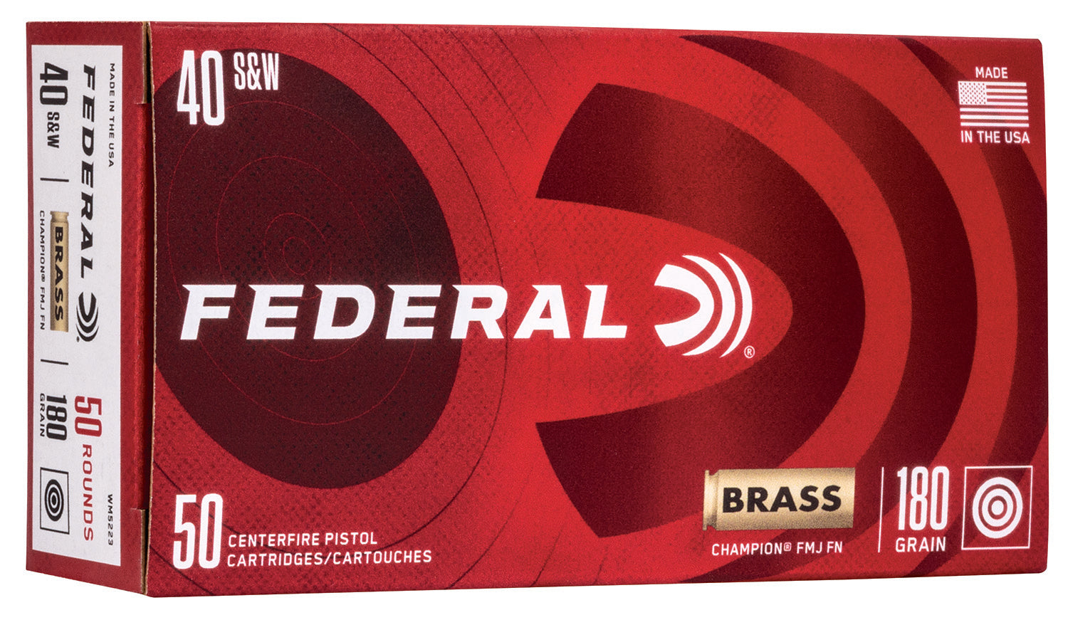 Federal .40 S&W WM5223 Champion Training Full Metal Jacket FMJ 180 Grain