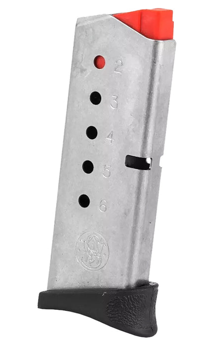 S&W Bodyguard 380ACP 6rd Stainless Magazine with Flat and Finger Rest Plates