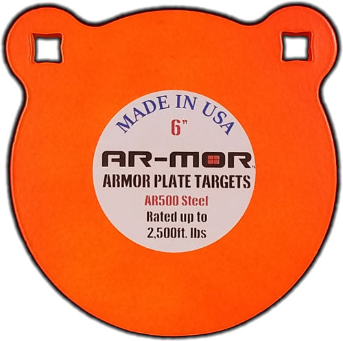 AR-MOR 6 Inch Orange Round AR500 Steel Gong Target 1/2" Thick