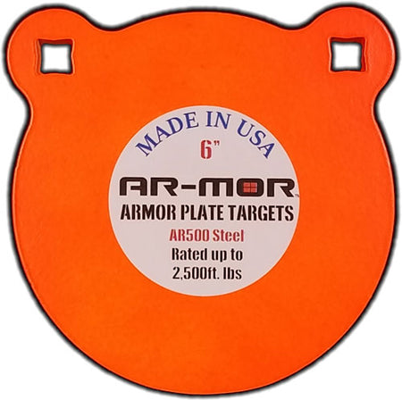 AR-MOR 6 Inch Orange Round AR500 Steel Gong Target 1/2" Thick