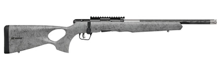Savage Arms B Series TimberLite .17 HMR Rifle, 18" Carbon Fiber/SS Barrel, Gray Synthetic Thumbhole Stock